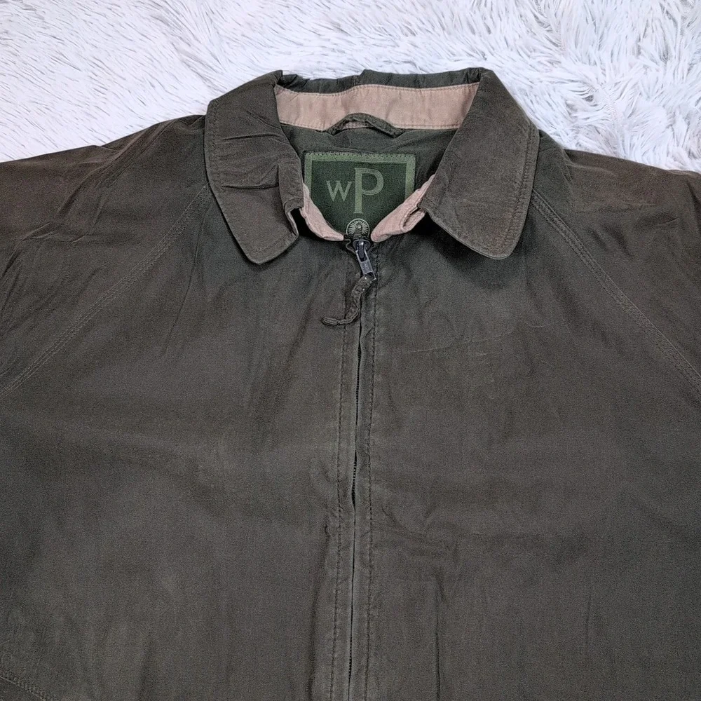Weatherproof‎ Jacket Mens XXL Green Windbreaker Pockets Lined Athletic Soft